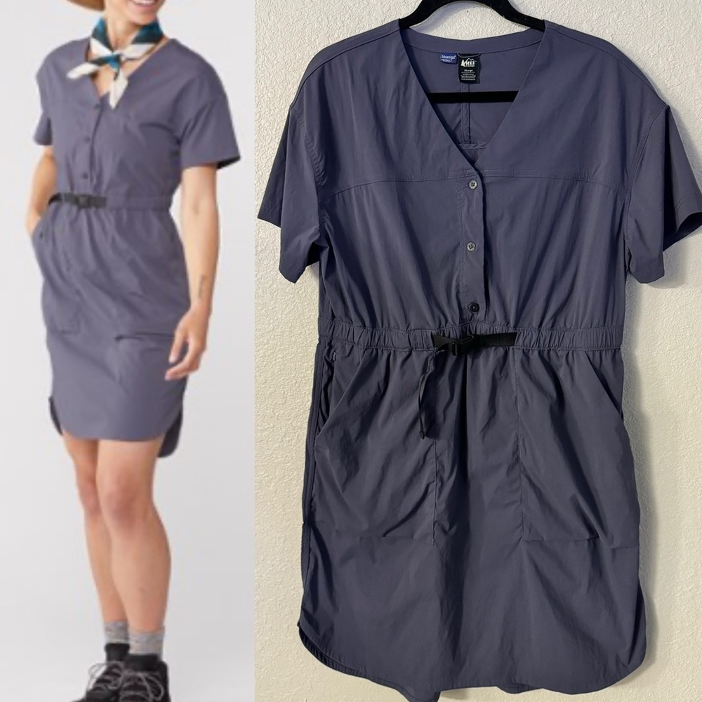 REI Co-op Sahara Dress Graystone Cinch Waist extra large